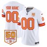 Tampa Bay Buccaneers Throwback 50th Season Patch Vapor Limited Custom Jersey - All Stitched