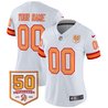 Tampa Bay Buccaneers Throwback 50th Season Patch Vapor Limited Custom Jersey - All Stitched