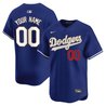 Los Angeles Dodgers Gold Trim Vapor Premier Limited Custom Jersey - All Stitched