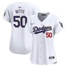Women's Dodgers Gold Trim Vapor Premier Limited Jersey - All Stitched
