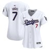 Women's Dodgers Gold Trim Vapor Premier Limited Jersey - All Stitched