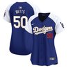 Women's Dodgers Gold Trim Vapor Premier Limited Jersey - All Stitched