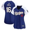 Women's Dodgers Gold Trim Vapor Premier Limited Jersey - All Stitched