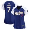 Women's Dodgers Gold Trim Vapor Premier Limited Jersey - All Stitched