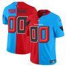 Houston Texans Split Steel Blue And Red Custom Jersey - All Stitched