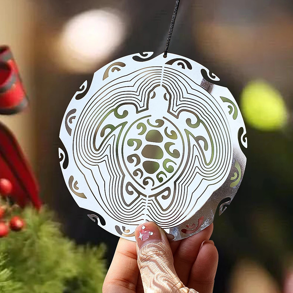 3D Turtle Rotating Wind Chime Stainless Steels - Turtle Awesome
