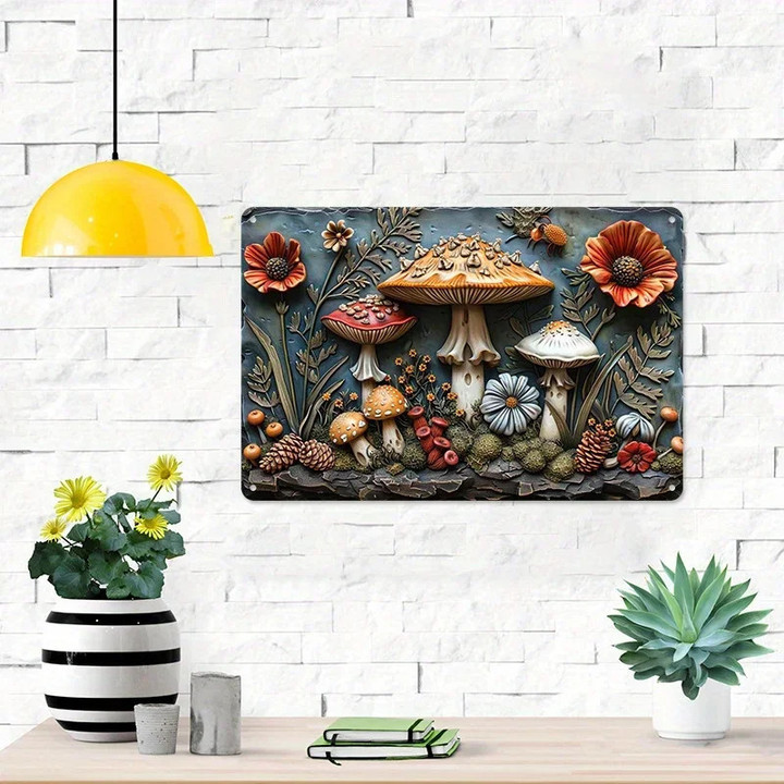 Mushroom Metal Sign