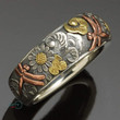 Vintage Silver Rose Gold Dragonfly Sunflower Ring