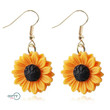 25mm Earrings For Girls Women Resin Handmade Cute Sunflower Resin Flatback Charms Drop Earrings Funny Gift