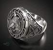 Sterling Silver Ring Retro Wolf Totem Thai Silver Ring Warrior Wolf Head Men's Ring