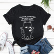 Black Cat Black Soul Clothes Women Tee Top Tshirt Fashion cotton Summer Casual Trend Lady Clothing Cartoon Graphic T-shirt