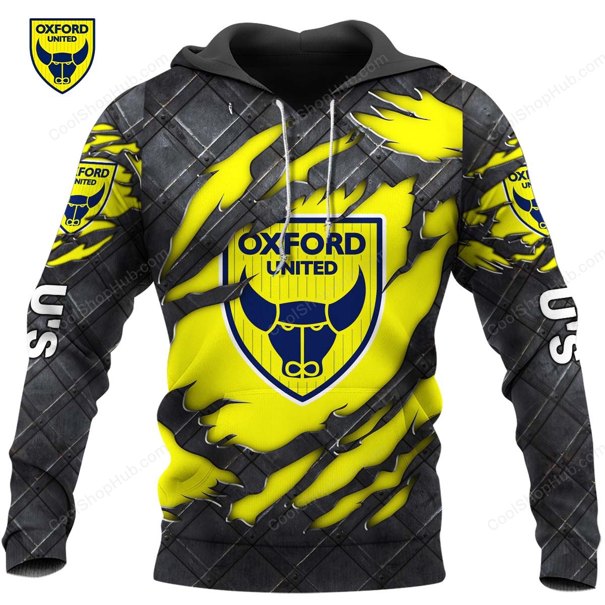 Oxford United F.C EFL Black Metal Design Shirt