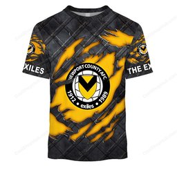Newport County A.F.C Black Metal Design Shirt