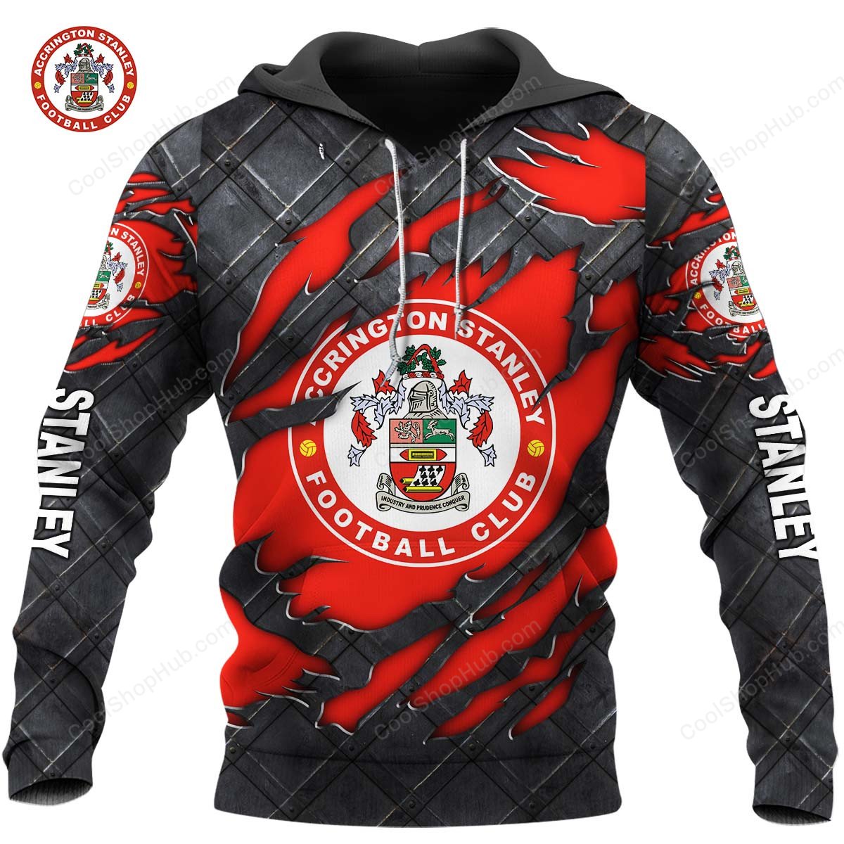 Accrington Stanley F.C Black Metal Design Shirt