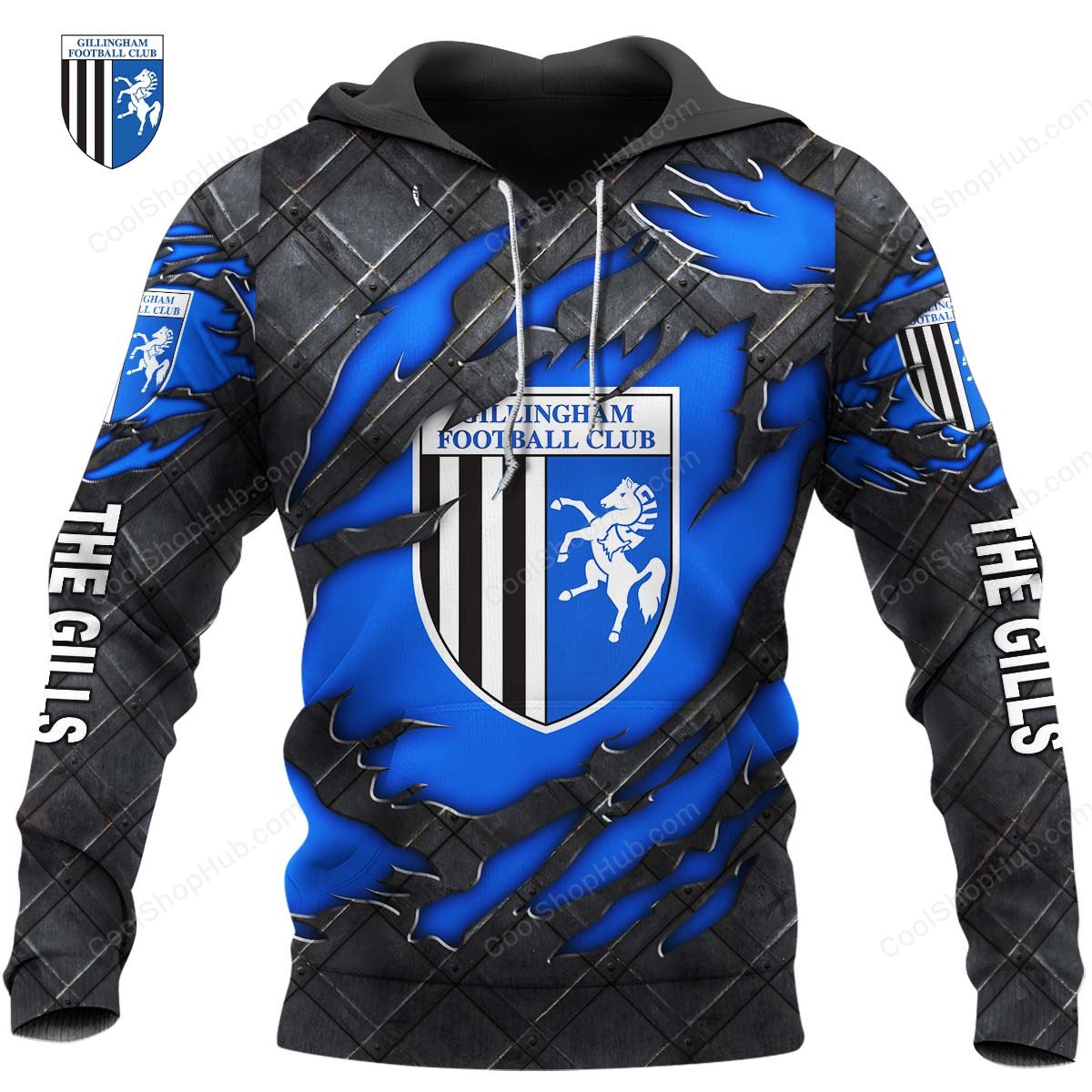 Gillingham F.C Black Metal Design Shirt