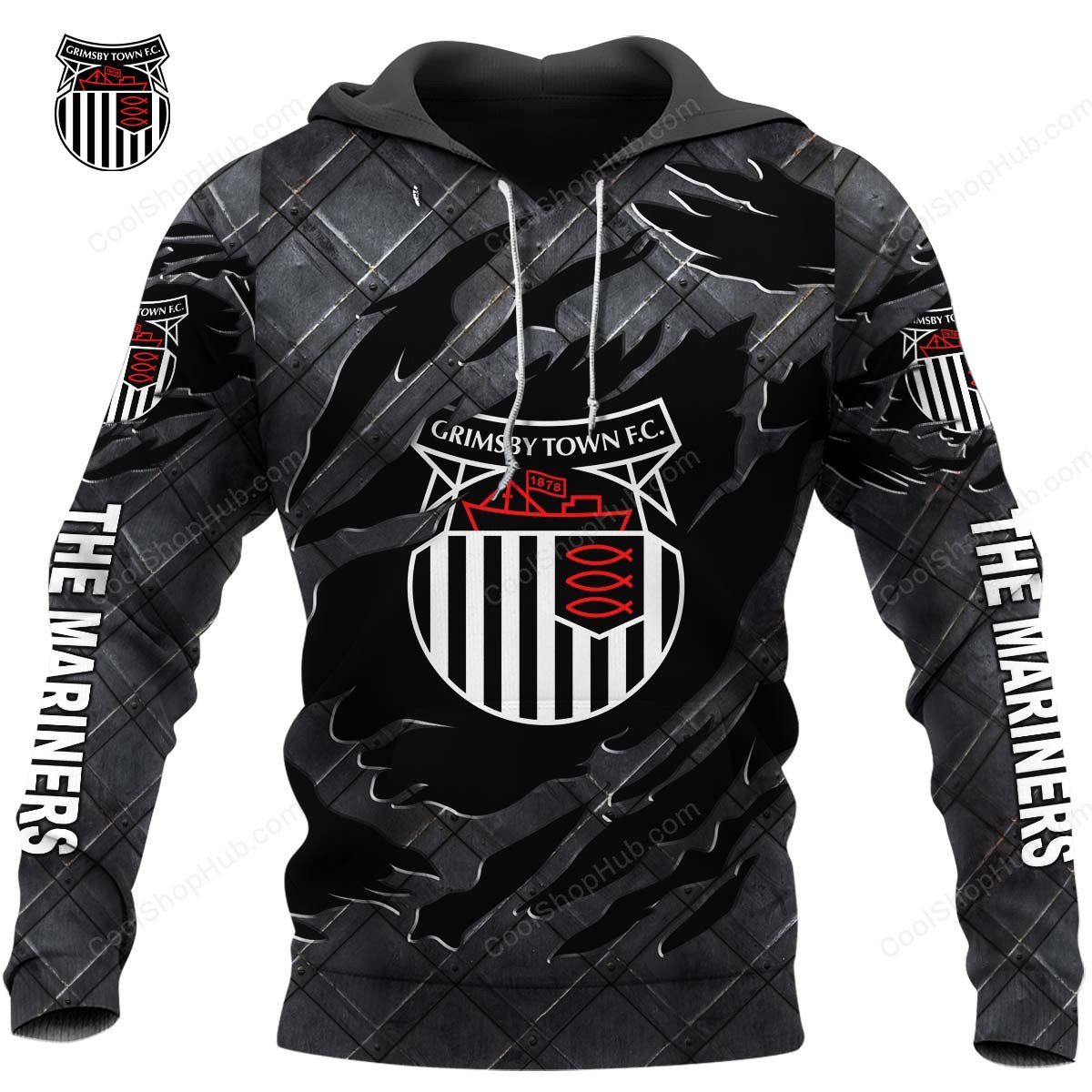 Grimsby Town F.C Black Metal Design Shirt
