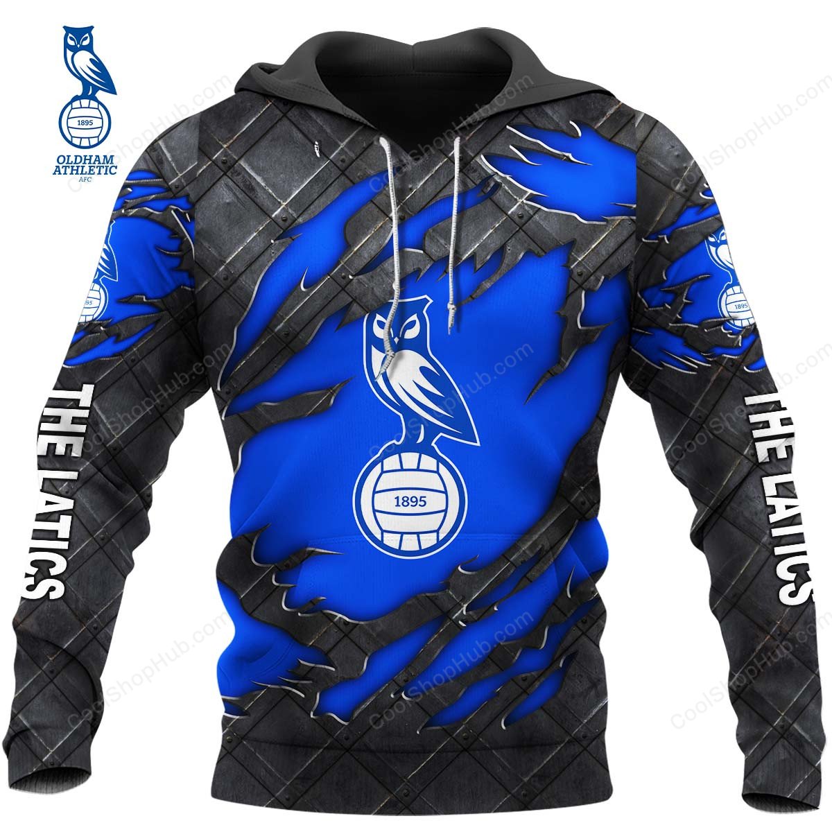 Oldham Athletic A.F.C Black Metal Design Shirt