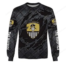 Notts County F.C Black Metal Design Shirt