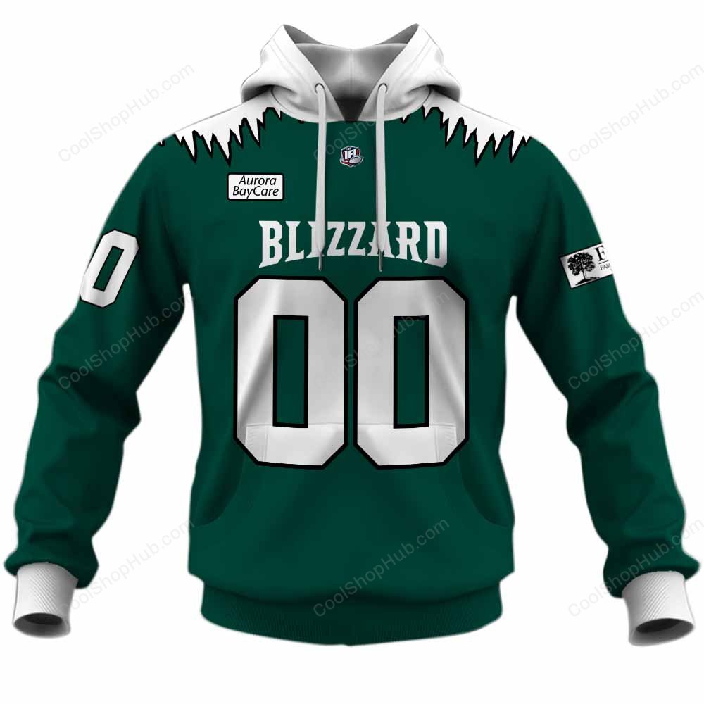 Green Bay Blizzard IFL Home Jersey Style Shirts