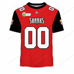 Jacksonville Sharks IFL Home Jersey Style Shirts