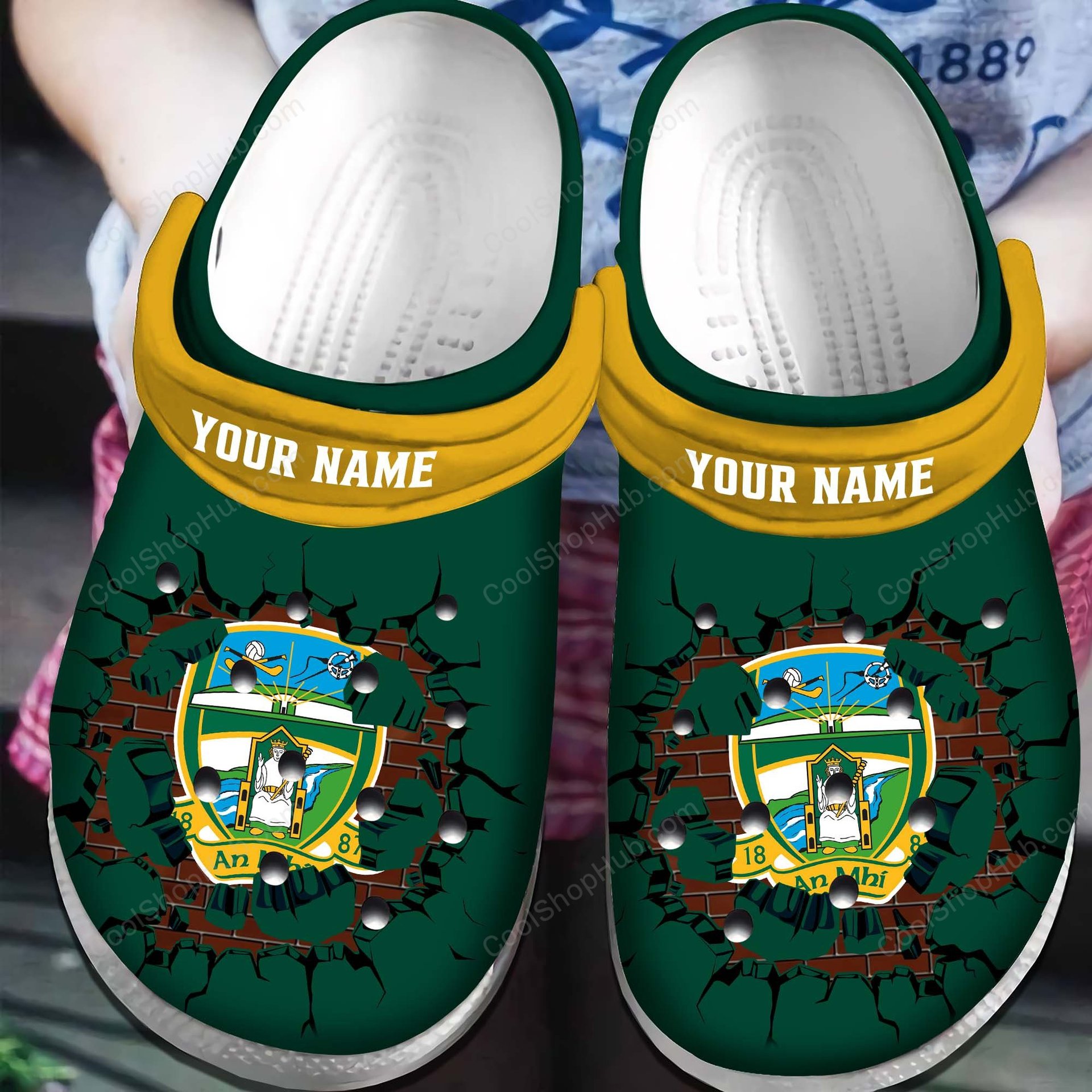 Meath GAA Broken Wall Design Crocs
