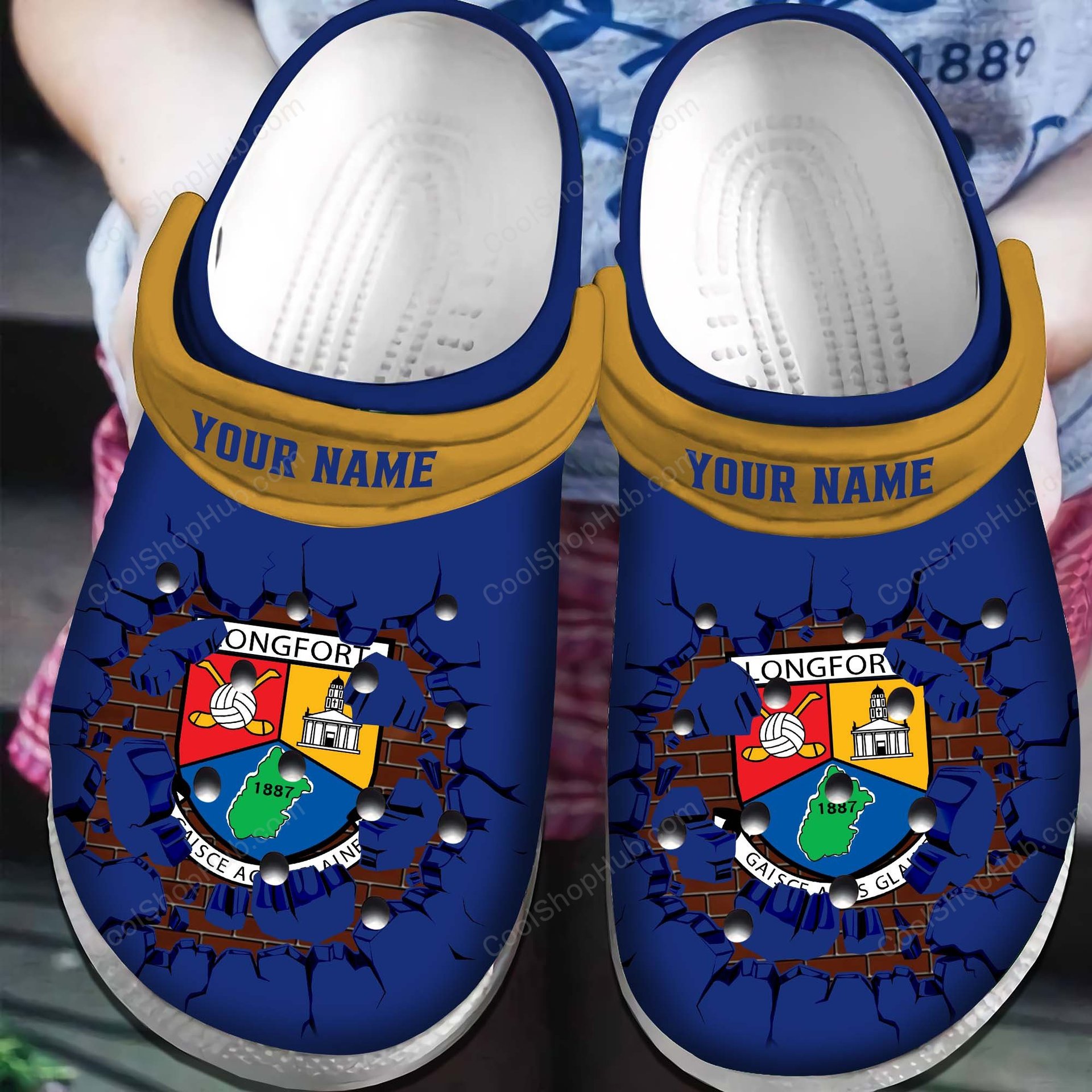 Longford GAA Broken Wall Design Crocs