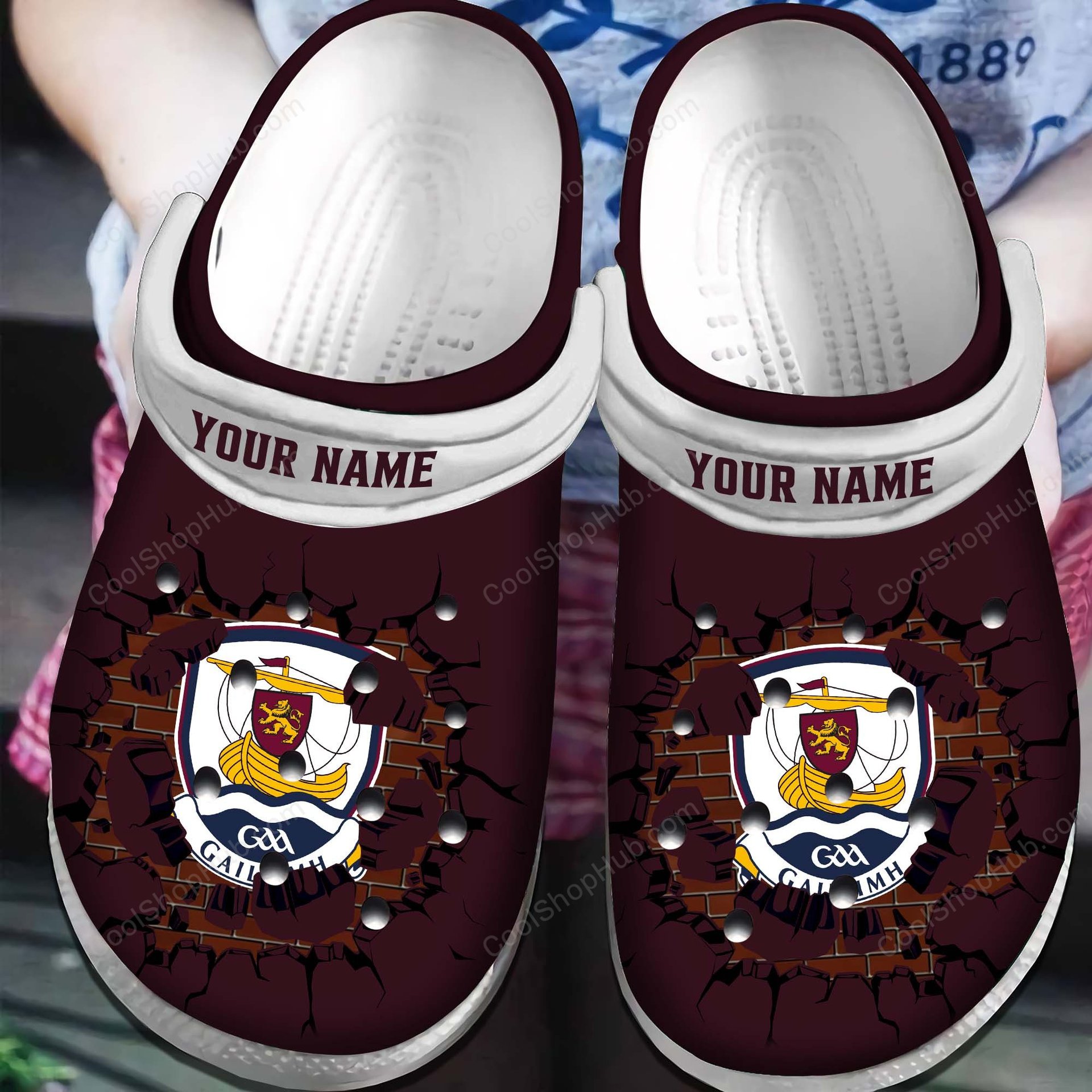 Galway GAA Broken Wall Design Crocs