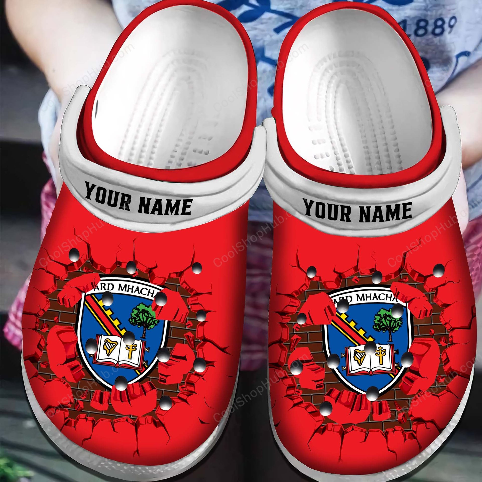 Armagh GAA Broken Wall Design Crocs