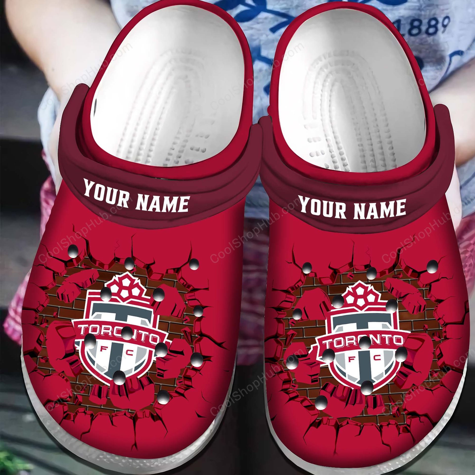 Toronto FC MLS Broken Wall Design Crocs