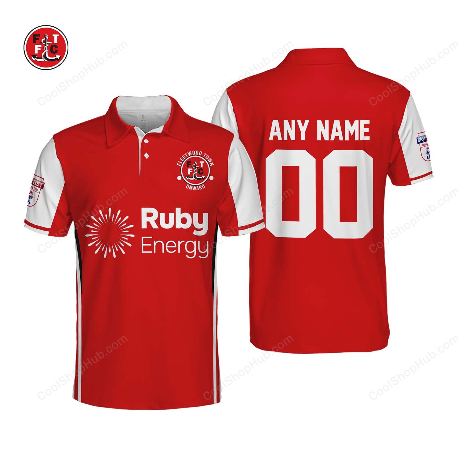 Fleetwood Town F.C Home Jersey Style Polo Shirt