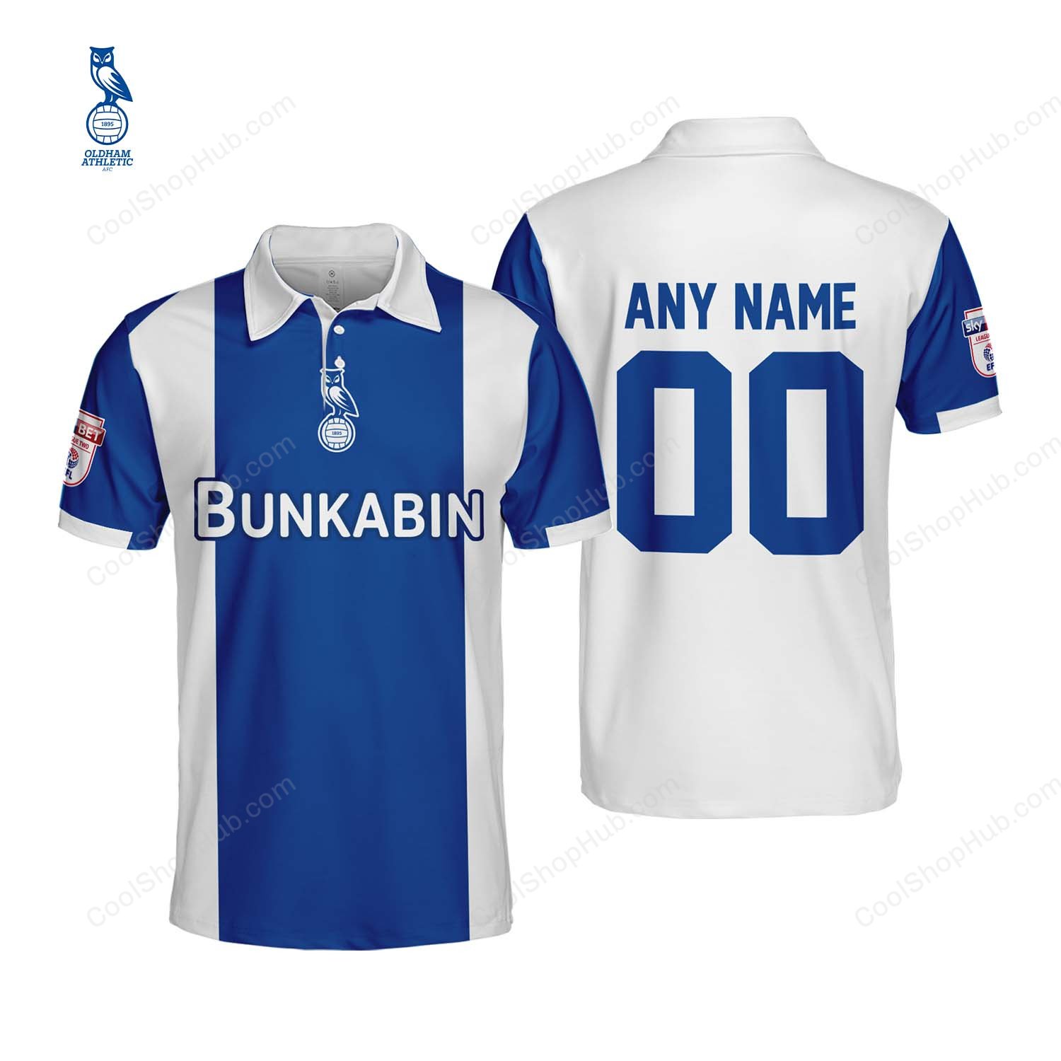 Oldham Athletic A.F.C Home Jersey Style Polo Shirt
