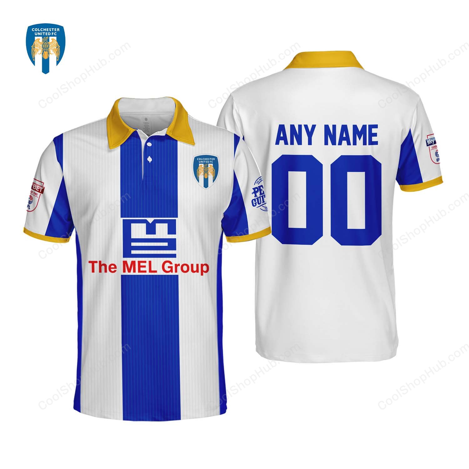 Colchester United F.C Home Jersey Style Polo Shirt