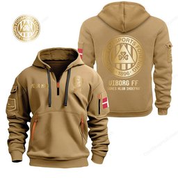 Viborg FF Gold Logo Quarter Zip Hoodie