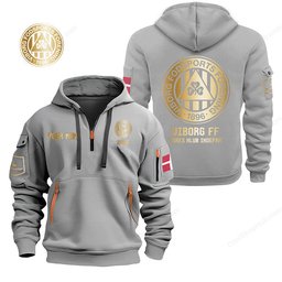 Viborg FF Gold Logo Quarter Zip Hoodie