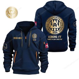 Viborg FF Gold Logo Quarter Zip Hoodie