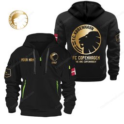 F.C. Copenhagen  Gold Logo Quarter Zip Hoodie