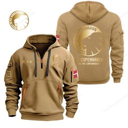 F.C. Copenhagen  Gold Logo Quarter Zip Hoodie