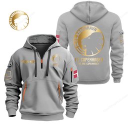 F.C. Copenhagen  Gold Logo Quarter Zip Hoodie