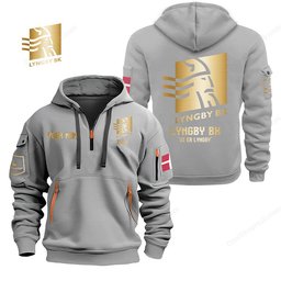 Lyngby Boldklub Gold Logo Quarter Zip Hoodie