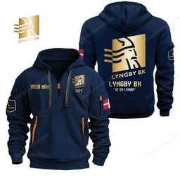 Lyngby Boldklub Gold Logo Quarter Zip Hoodie