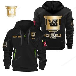 Vejle Boldklub Gold Logo Quarter Zip Hoodie