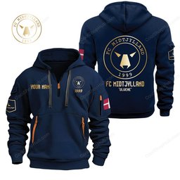 FC Midtjylland Gold Logo Quarter Zip Hoodie