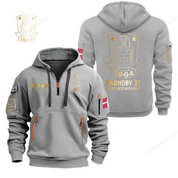 Brøndby IF Gold Logo Quarter Zip Hoodie