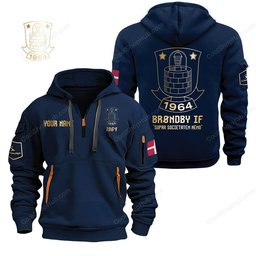 Brøndby IF Gold Logo Quarter Zip Hoodie