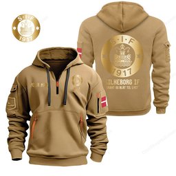 Silkeborg IF Gold Logo Quarter Zip Hoodie
