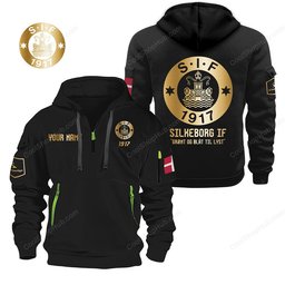 Silkeborg IF Gold Logo Quarter Zip Hoodie