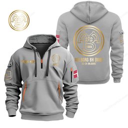 AaB Fodbold Gold Logo Quarter Zip Hoodie