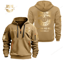 New York Red Bulls ( MLS ) Gold Design Quarter Zip Hoodies