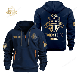 Toronto FC ( MLS ) Gold Design Quarter Zip Hoodies