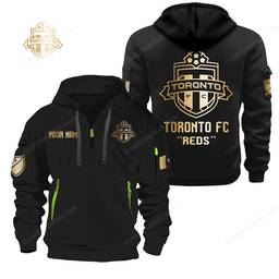 Toronto FC ( MLS ) Gold Design Quarter Zip Hoodies